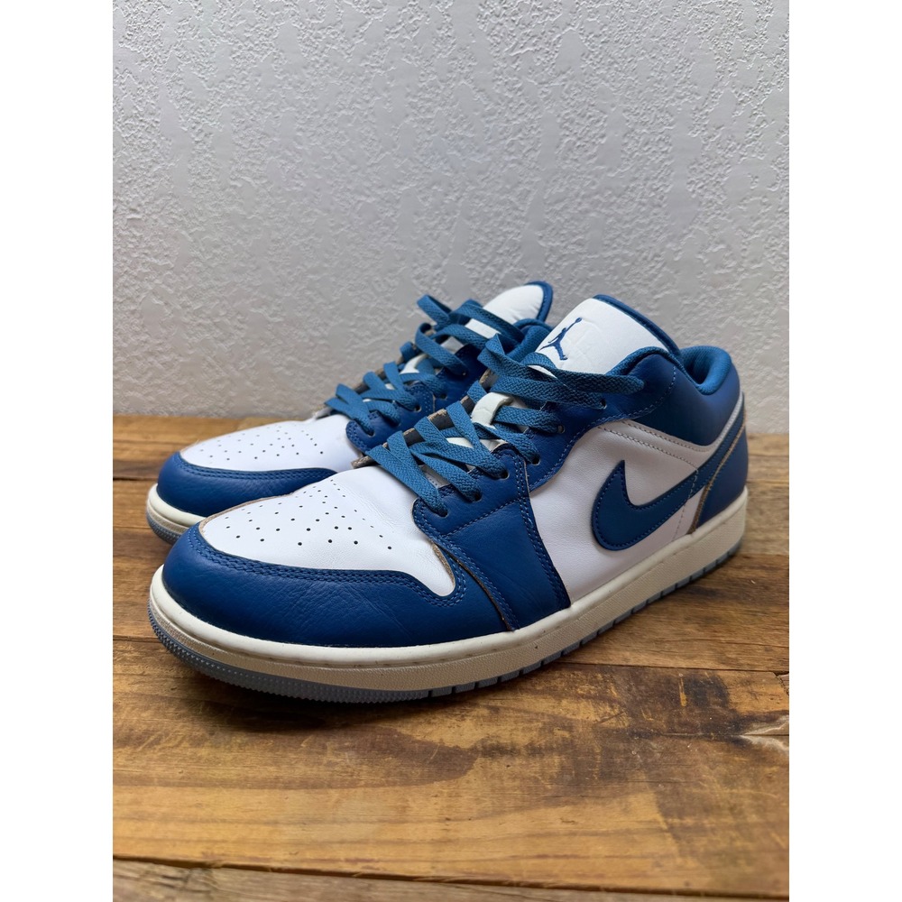 Nike Air Jordan 1 Low Industrial Blue White Mens Sneakers FN5214-141 Size 14